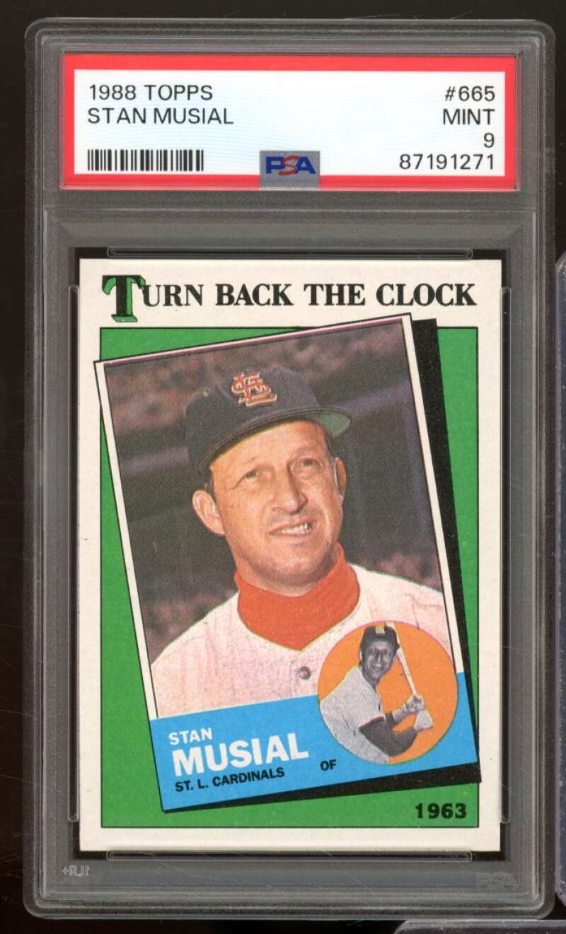 Stan Musial Card 1988 Topps #665 PSA 9 Image 1