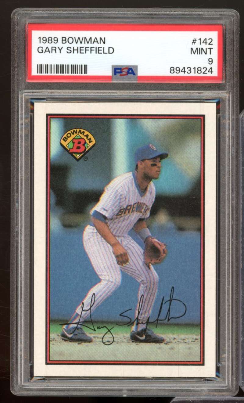 Gary Sheffield Rookie Card 1989 Bowman #142 PSA 9 Image 1