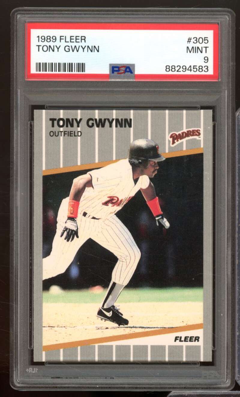 Tony Gwynn Card 1989 Fleer #305 PSA 9 Image 1