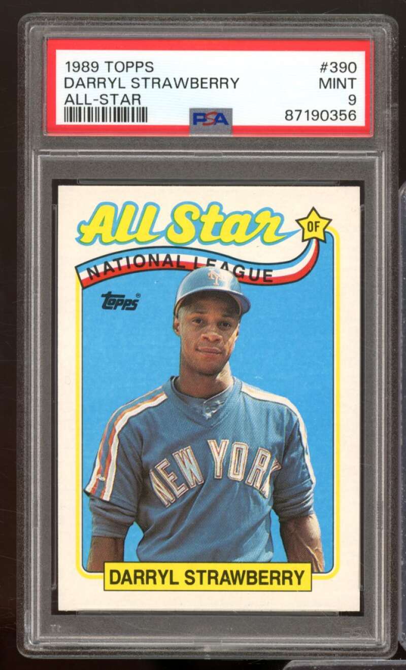 Darryl Strawberry Card 1989 Topps #390 PSA 9 Image 1