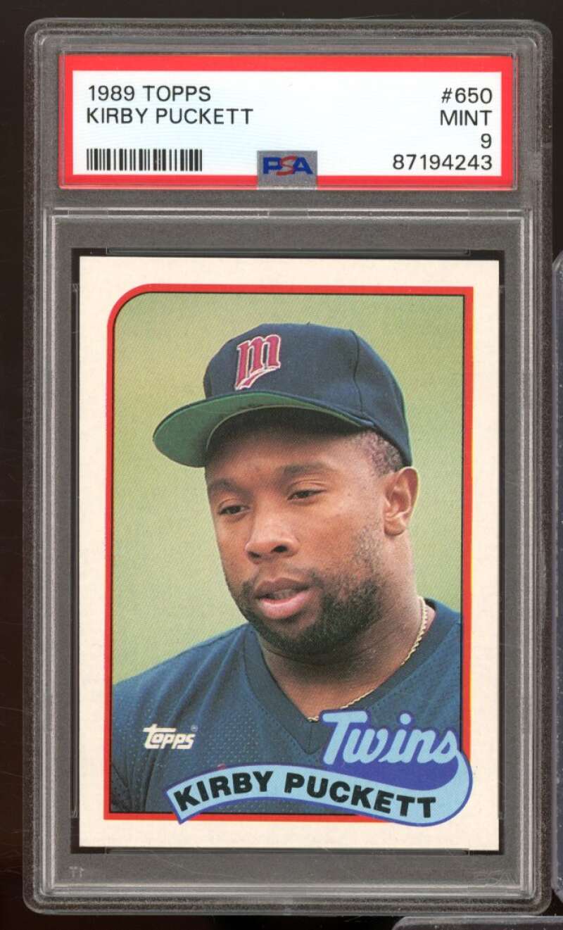 Kirby Puckett Card 1989 Topps #650 PSA 9 Image 1