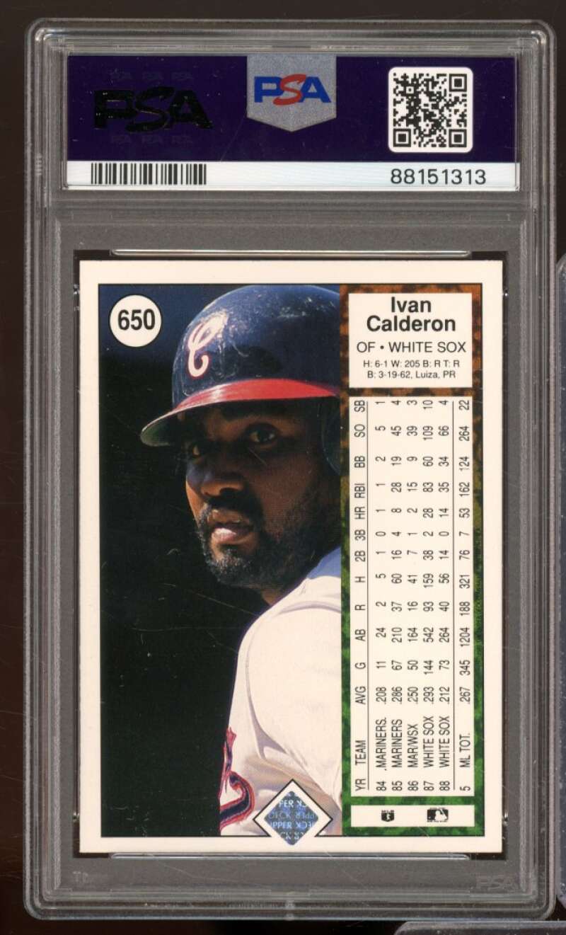 Ivan Calderon Card 1989 Upper Deck #650 PSA 9 Image 2