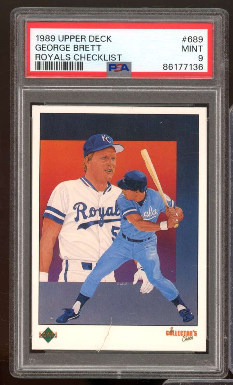 George Brett Card 1989 Upper Deck #689 PSA 9 Image 1