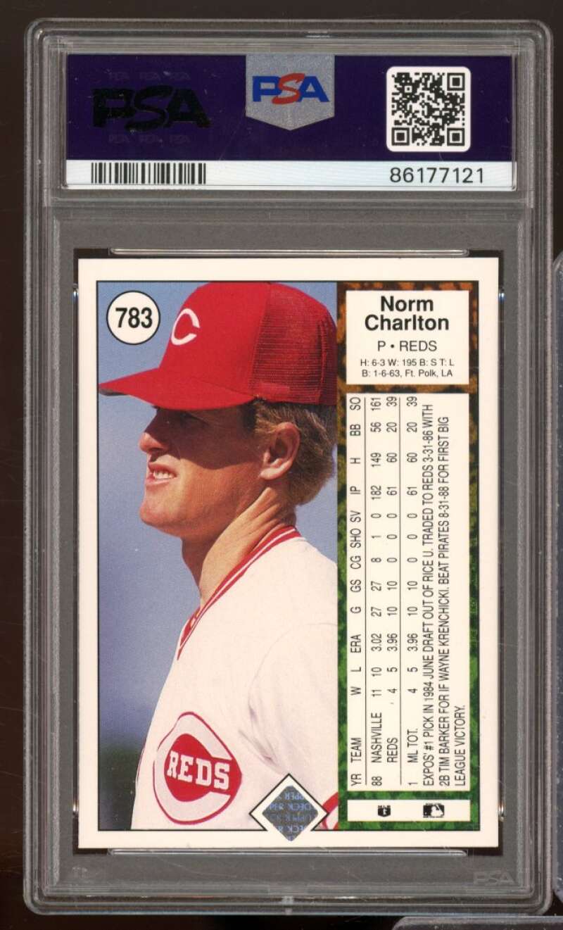 Norm Charlton Rookie Card 1989 Upper Deck #783 PSA 9 Image 2