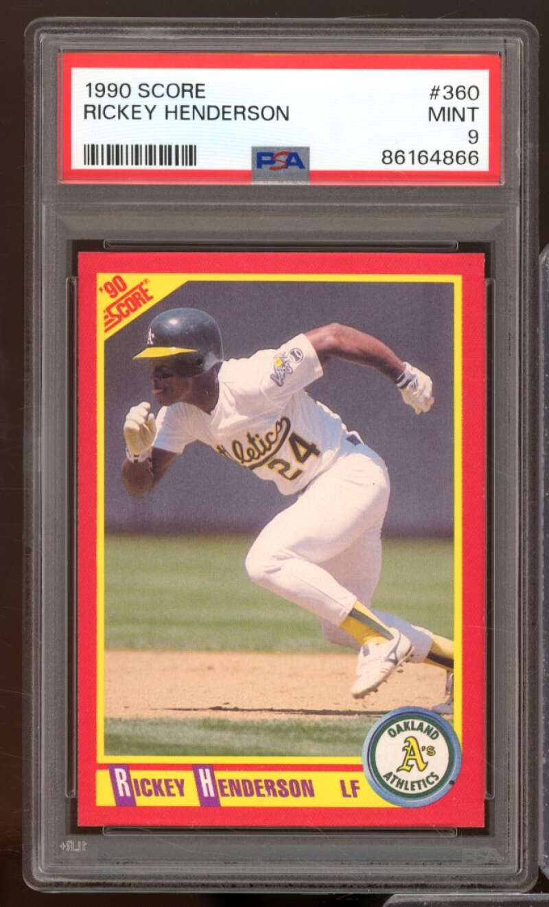 Rickey Henderson Card 1990 Score #360 PSA 9 Image 1