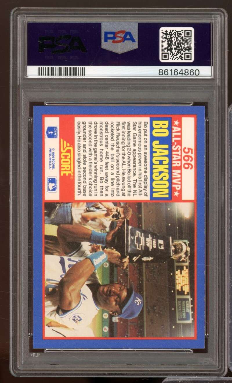 Bo Jackson Card 1990 Score #566 PSA 9 Image 2