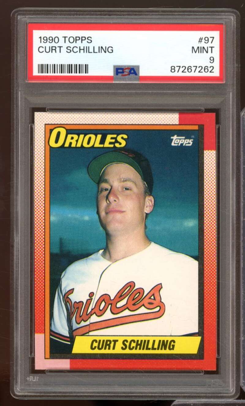 Curt Schilling Card 1990 Topps #97 PSA 9 Image 1