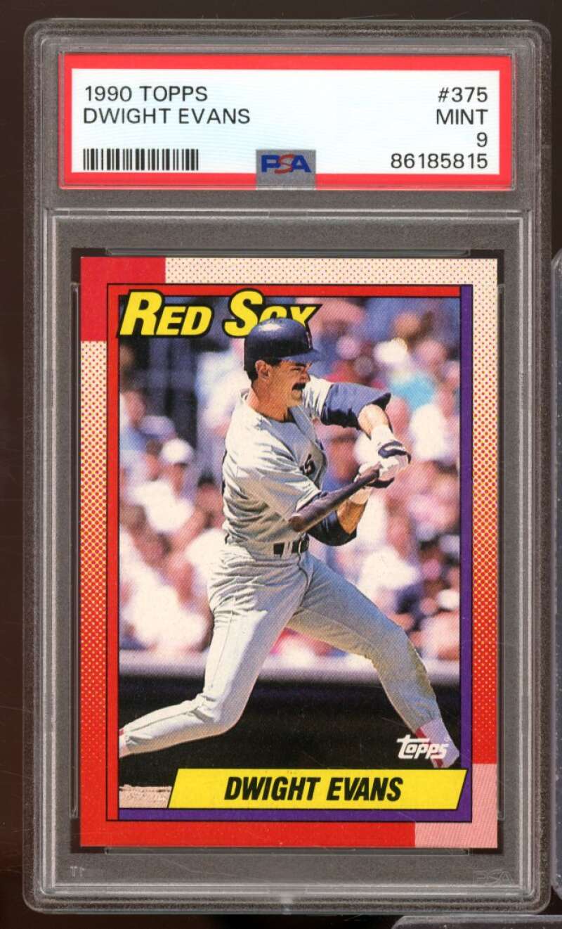 Dwight Evans Card 1990 Topps #375 PSA 9 Image 1