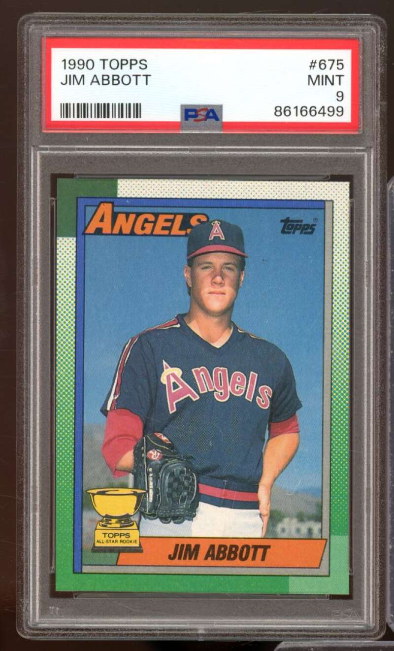 Jim Abbott Card 1990 Topps #675 PSA 9 Image 1