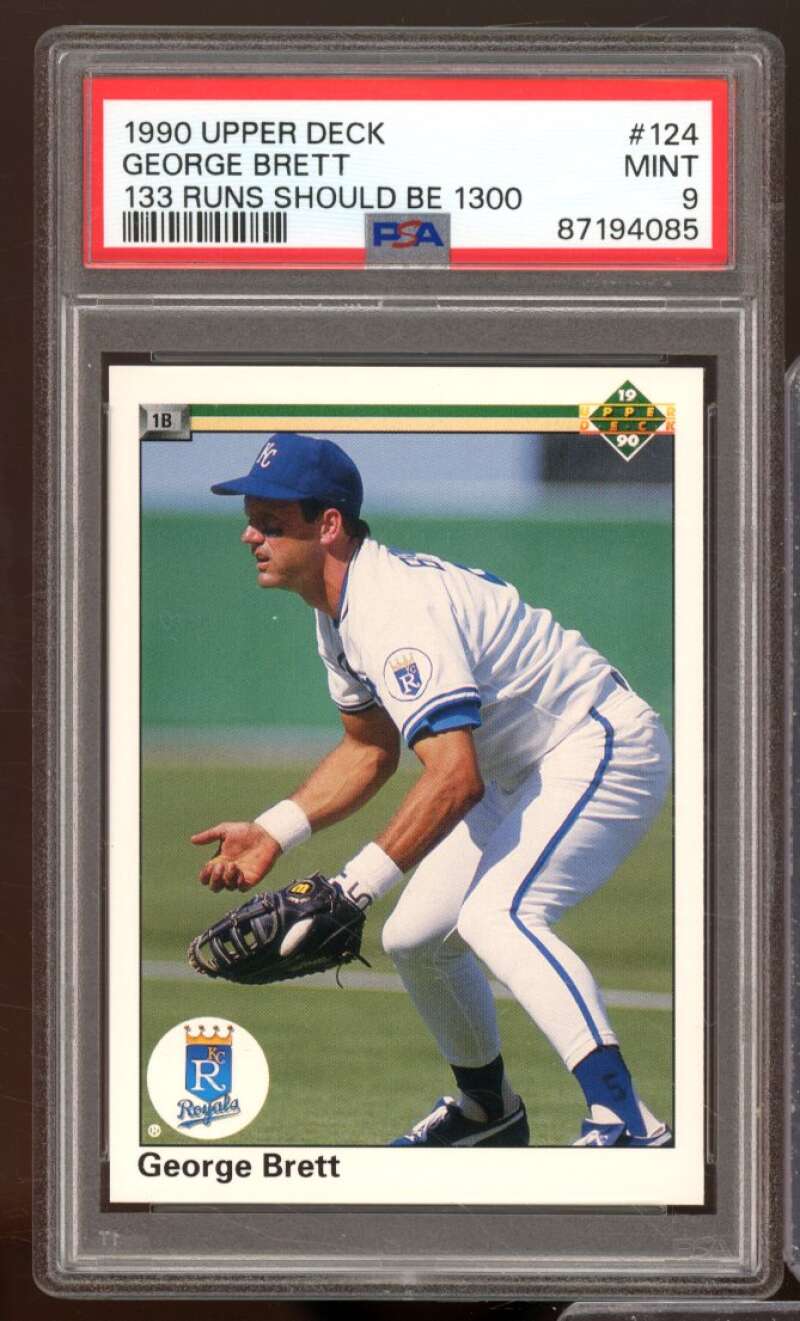 George Brett Card 1990 Upper Deck #124 PSA 9 Image 1