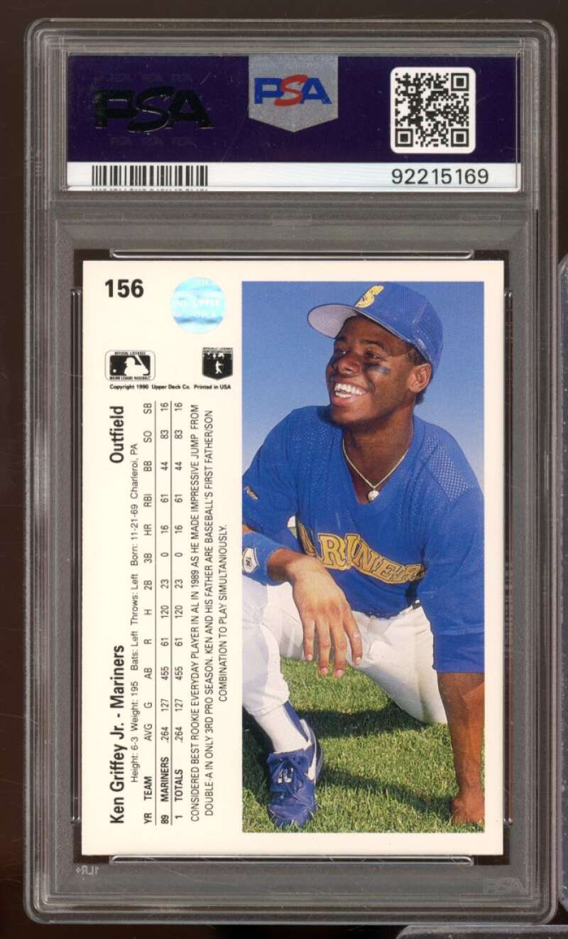 Ken Griffey Jr. Card 1990 Upper Deck #156 PSA 8 Image 2