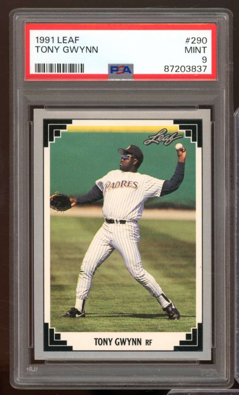 Tony Gwynn Card 1991 Leaf #290 PSA 9 Image 1