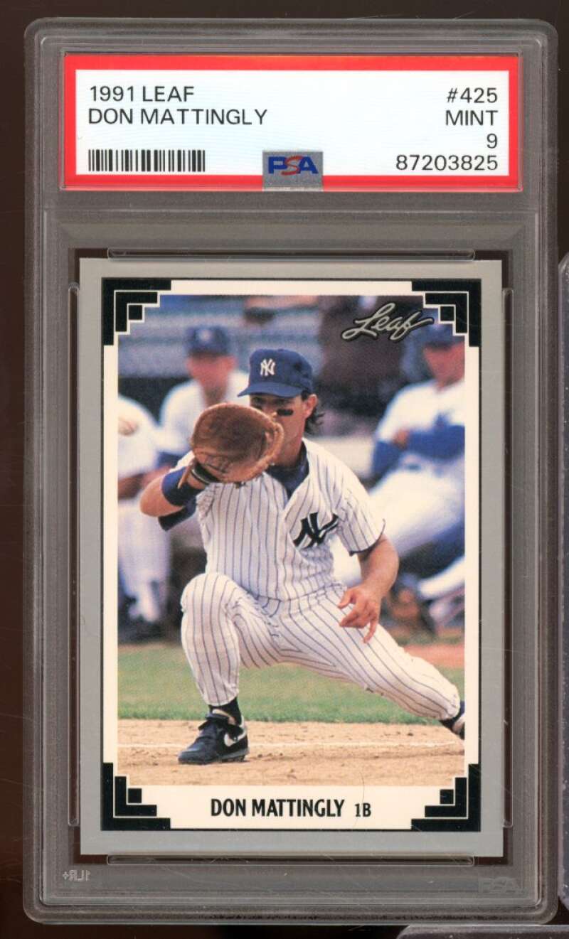 Don Mattingly Card 1991 Leaf #425 PSA 9 Image 1