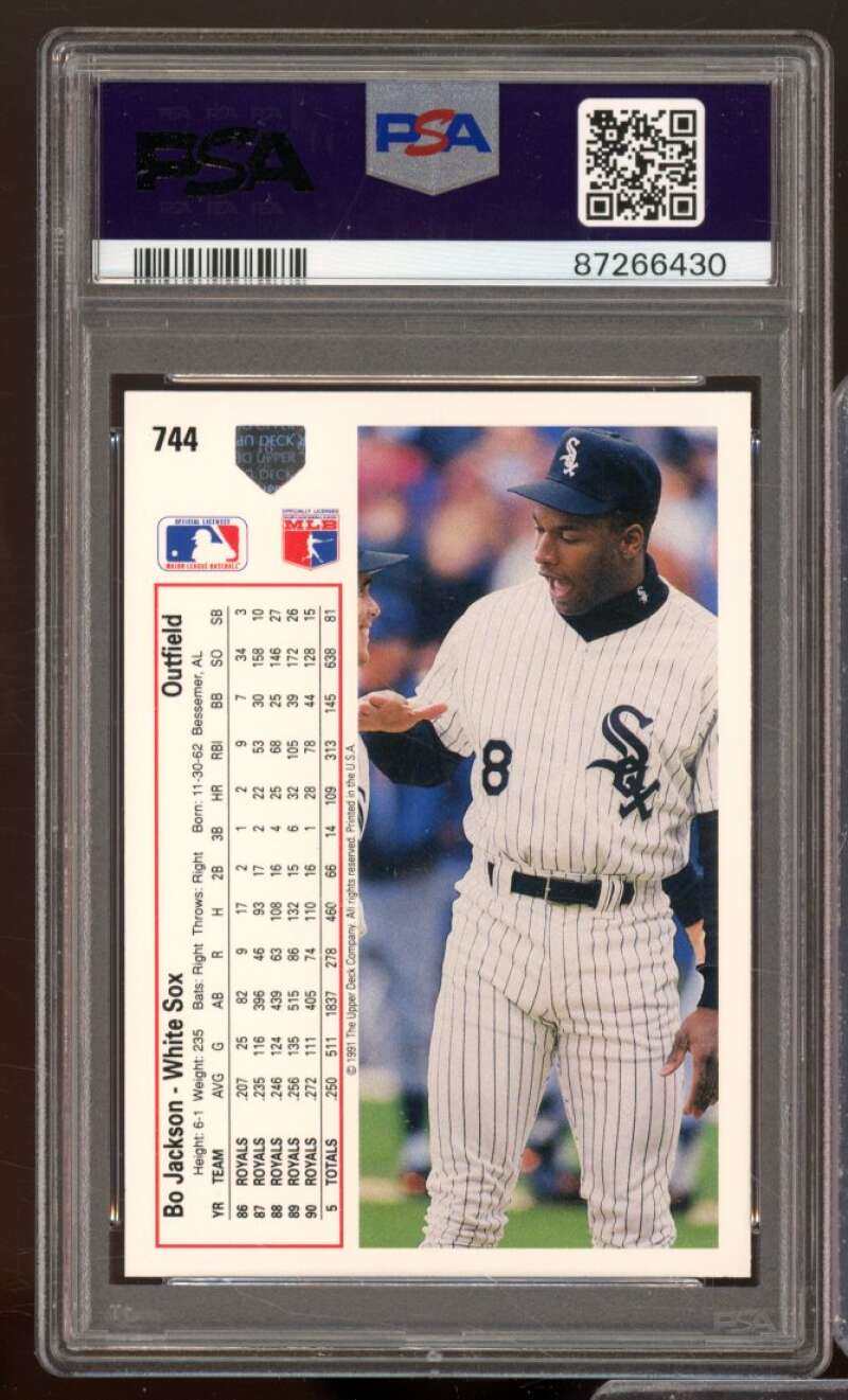 Bo Jackson Card 1991 Upper Deck #744 PSA 9 Image 2