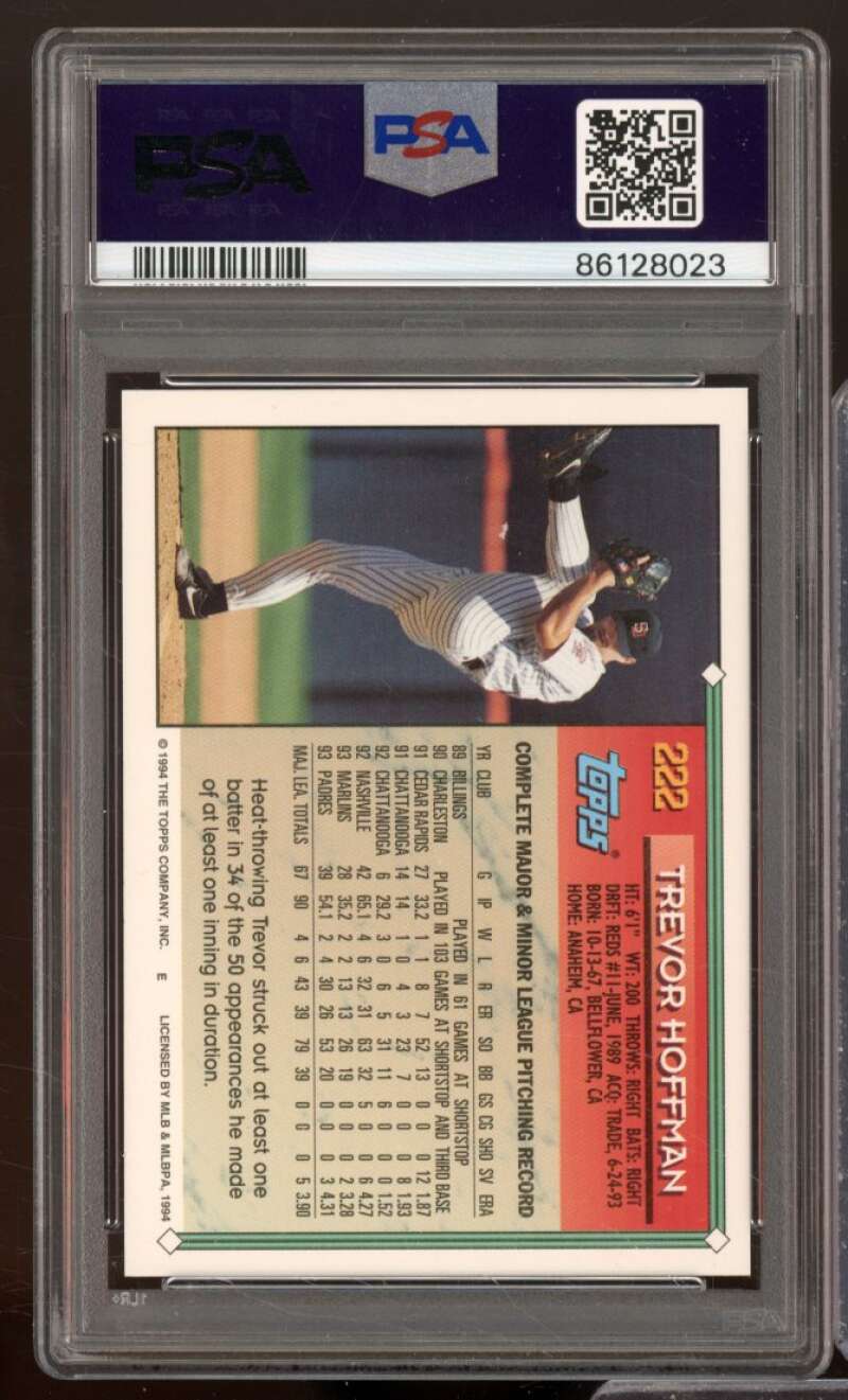 Trevor Hoffman Card 1994 Topps #222 PSA 9 Image 2