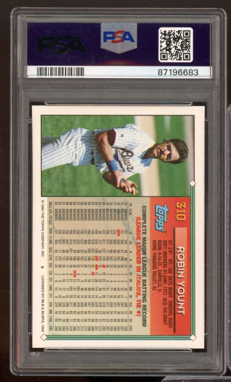 Robin Yount Card 1994 Topps #310 PSA 9 Image 2