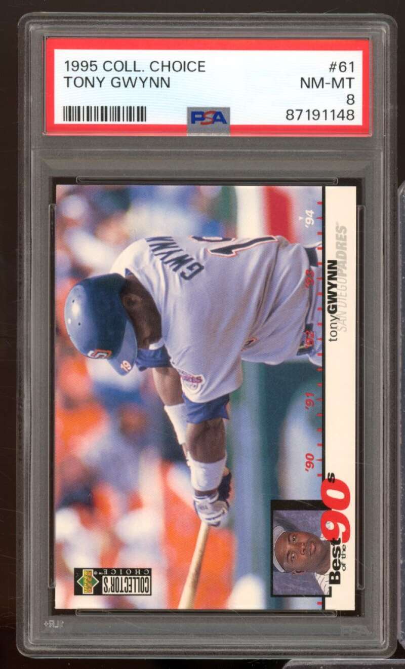 Tony Gwynn Card 1995 Collector's Choice #61 PSA 8 Image 1