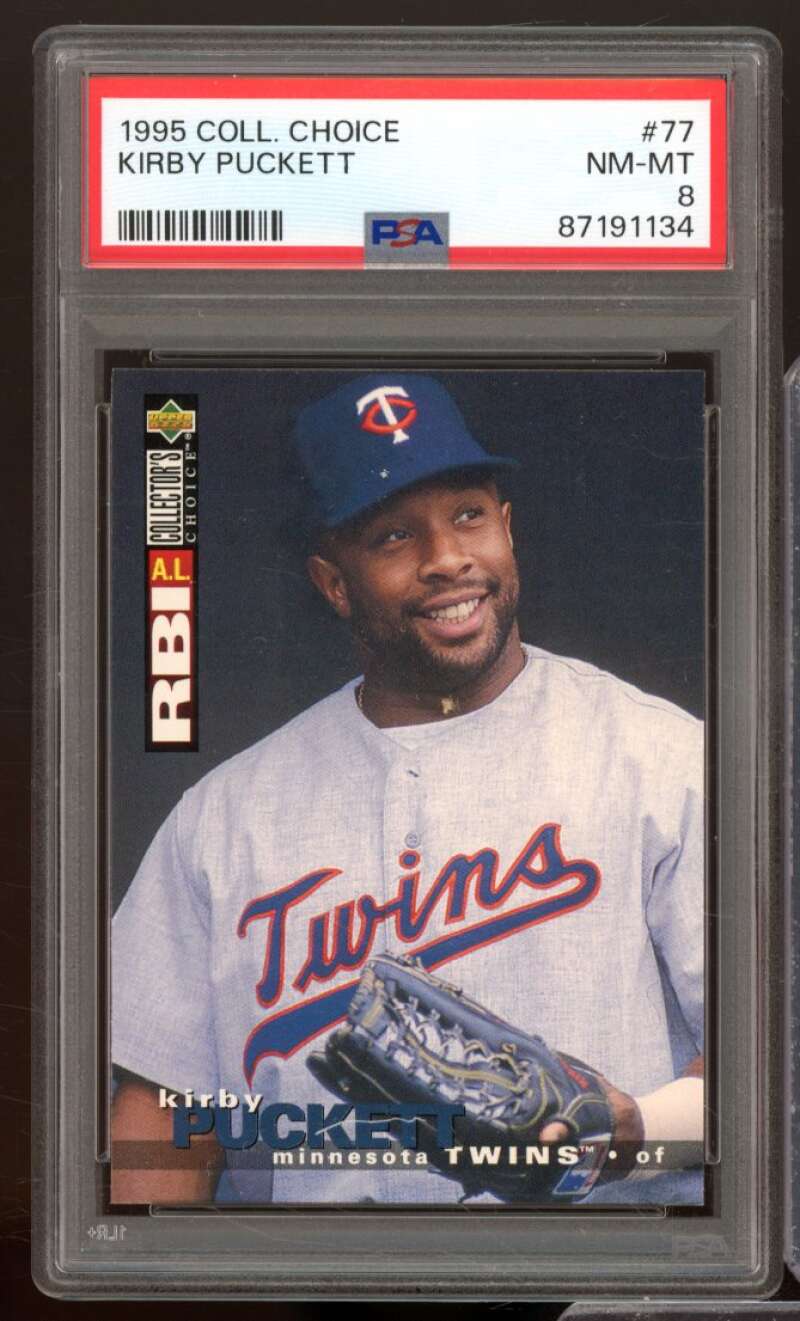 Kirby Puckett Card 1995 Collector's Choice #77 PSA 8 Image 1