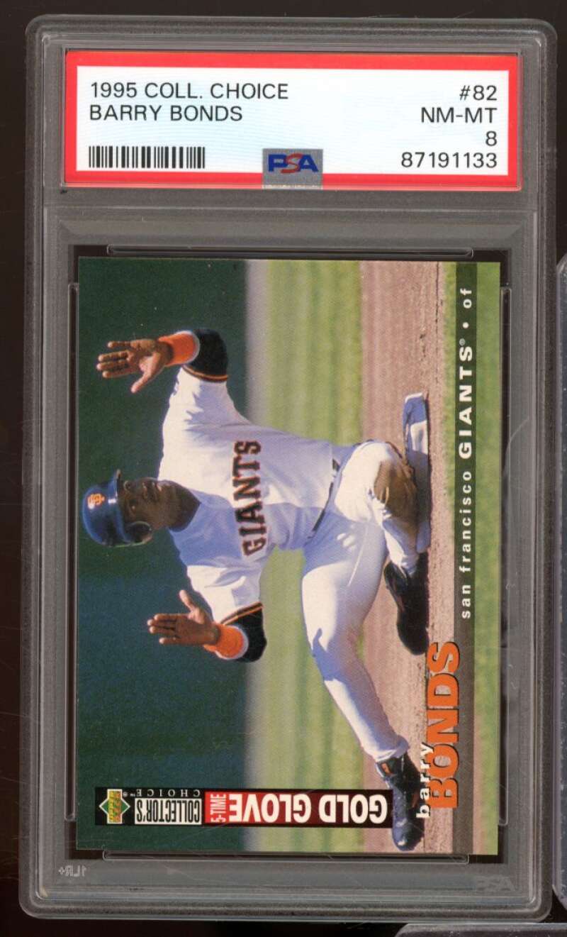 Barry Bonds Card 1995 Collector's Choice #82 PSA 8 Image 1