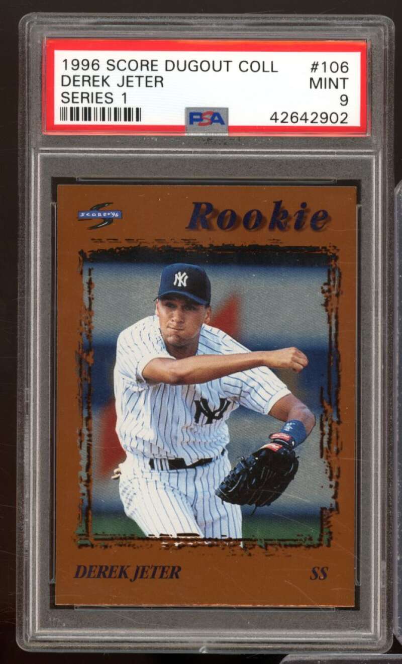 Derek Jeter Card 1996 Score Dugout Collection #106 PSA 9 Image 1