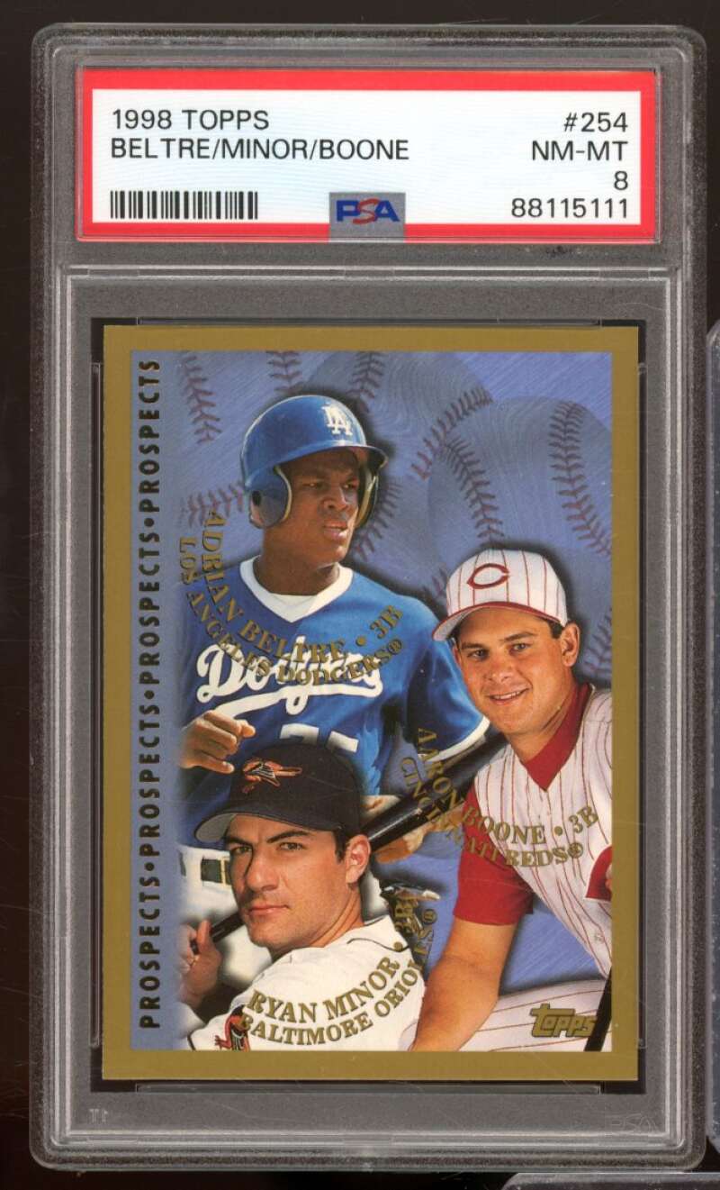 Adrian Beltre/Aaron Boone/Mike Minor Card 1998 Topps #254 PSA 8 Image 1