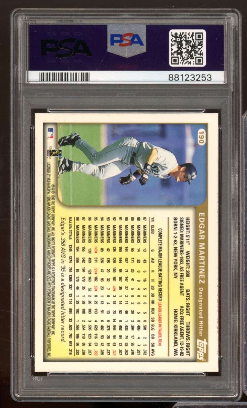 Edgar Martinez Card 1999 Topps #190 PSA 9 Image 2