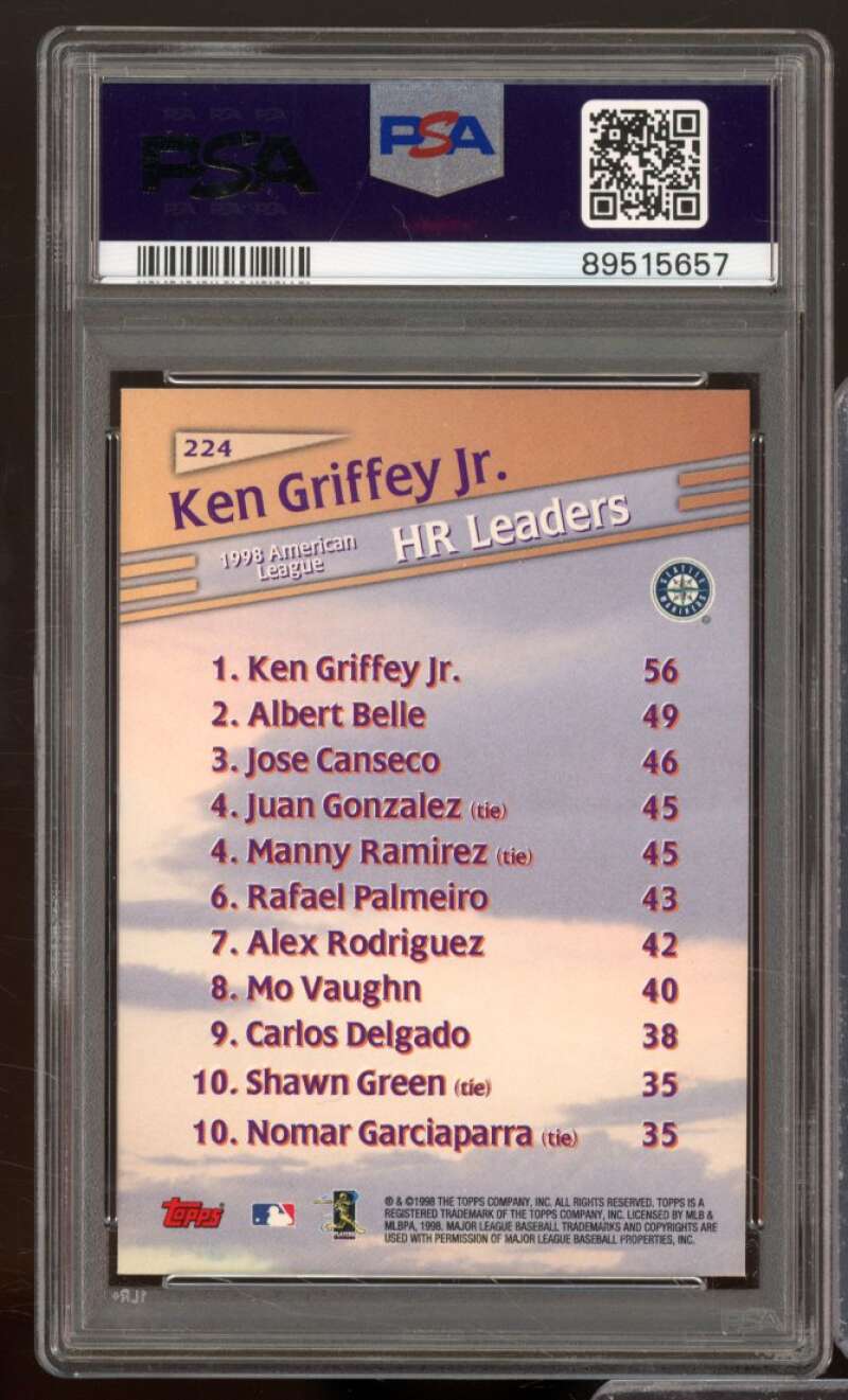 Ken Griffey Jr. LL Card 1999 Topps #224 PSA 8 Image 2