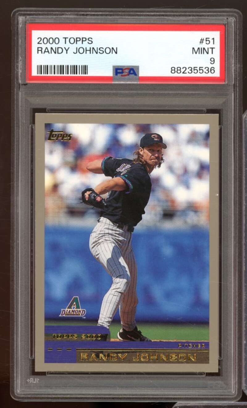 Randy Johnson Card 2000 Topps #51 PSA 9 Image 1