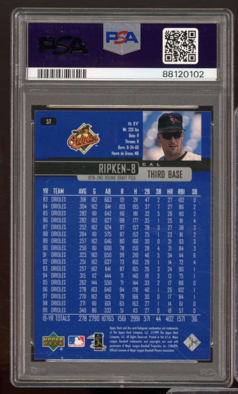 Cal Ripken Jr. Card 2000 Upper Deck #57 PSA 9 Image 2