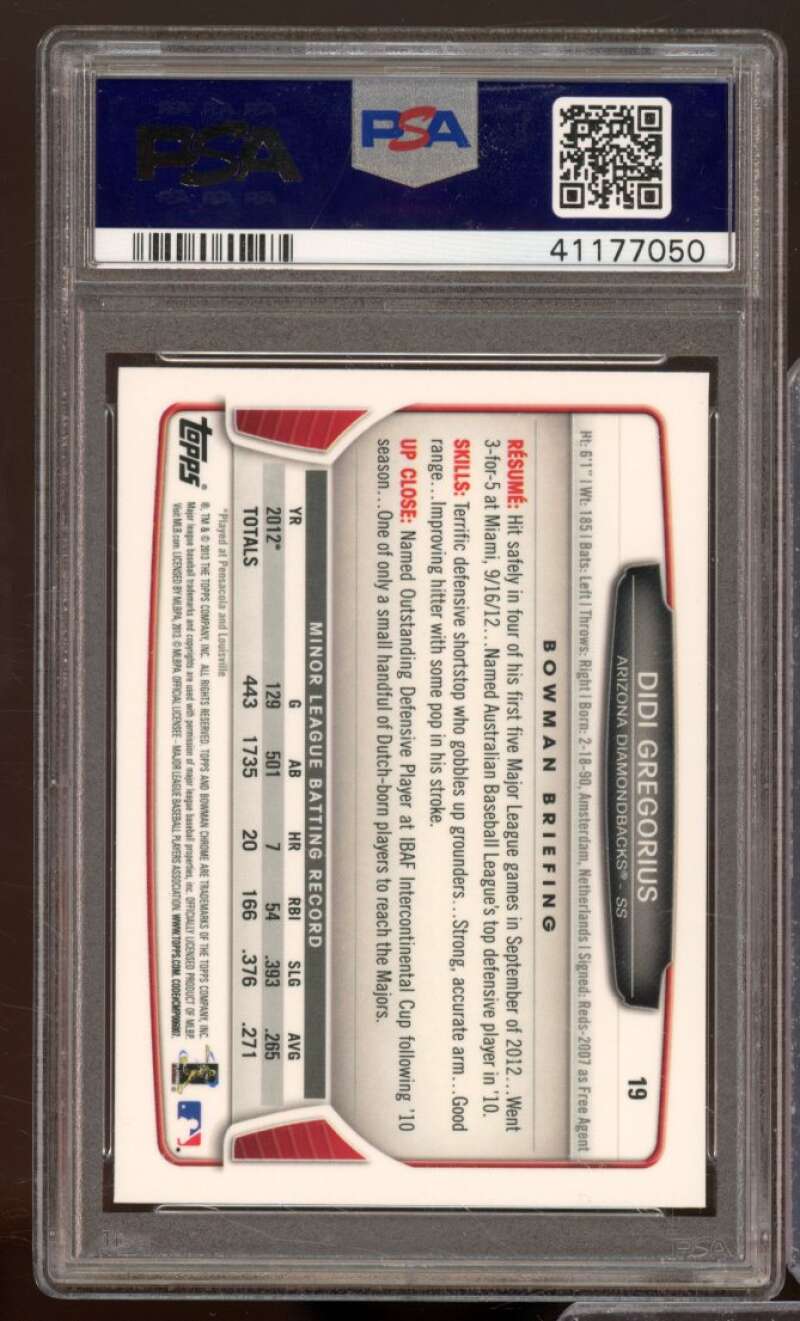 Didi Gregorius Rookie Card 2013 Bowman Chrome #19 PSA 9 Image 2