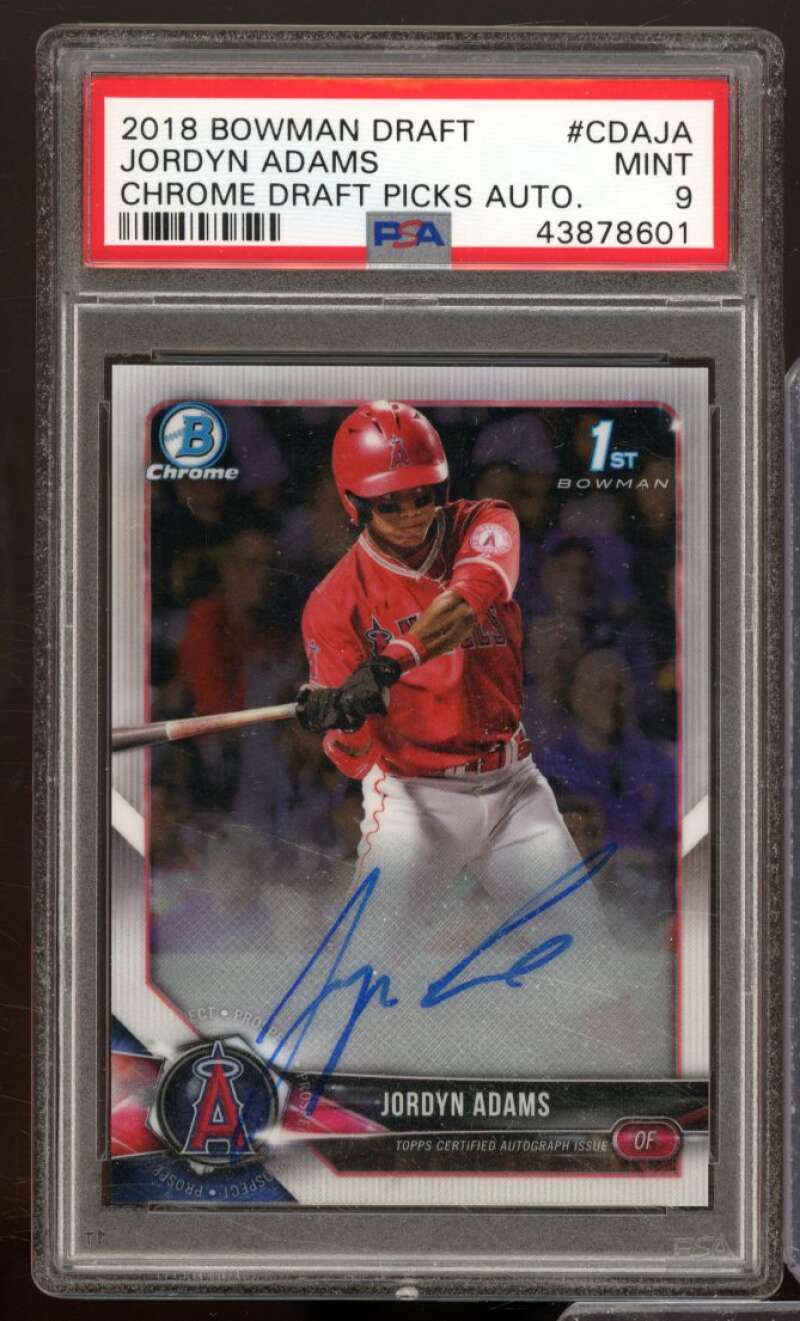 Jordyn Adams Rookie Card 2018 Bowman Draft Chrome Draft Picks Auto #Cdaja PSA 9 Image 1