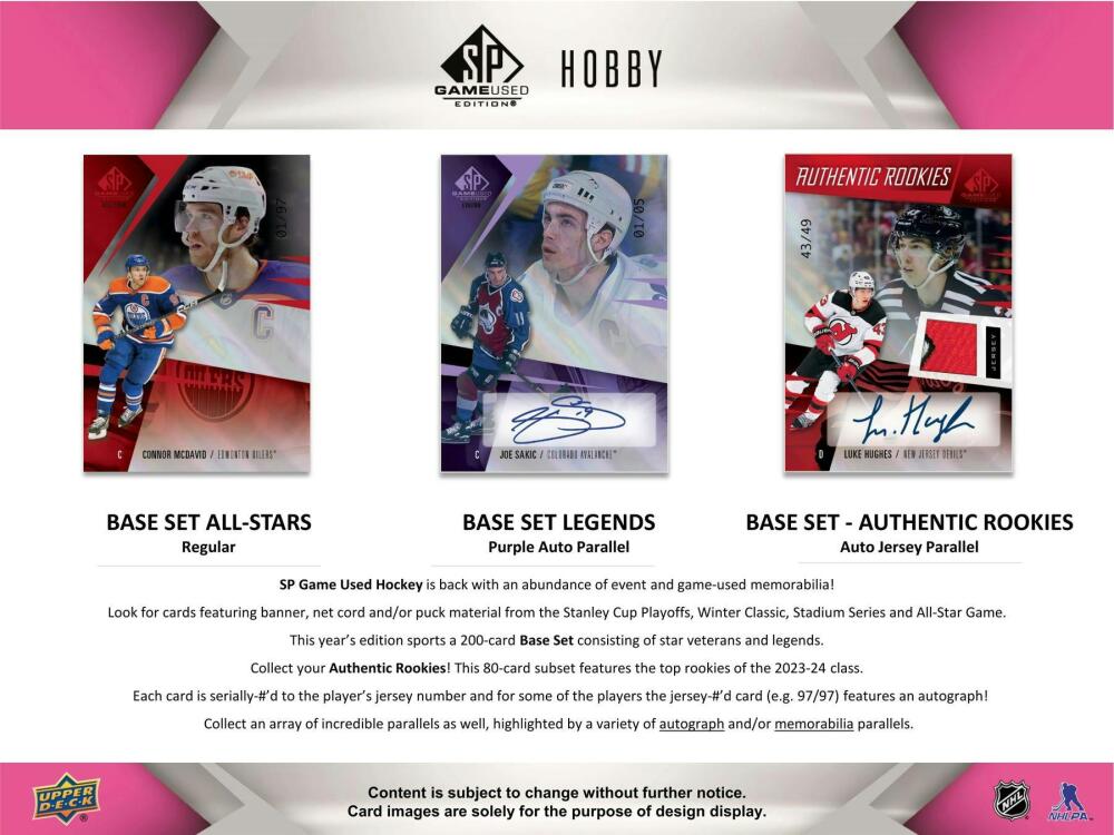 2023-24 Upper Deck SP Game Used Hockey Hobby Box Image 3