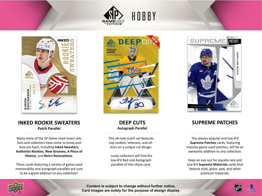 2023-24 Upper Deck SP Game Used Hockey Hobby Box Image 4