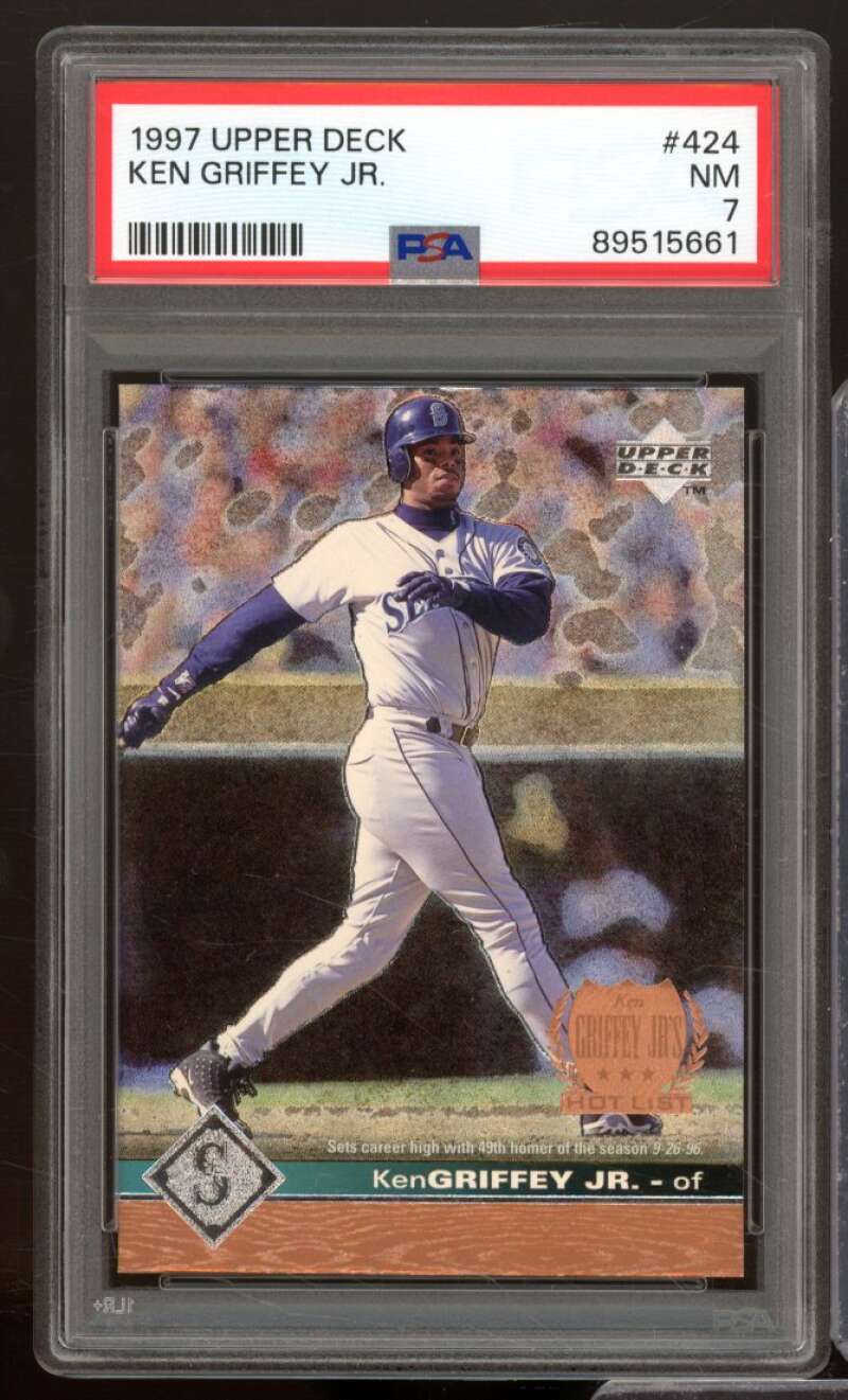 Ken Griffey Jr. Card 1997 Upper Deck #424 PSA 7 Image 1