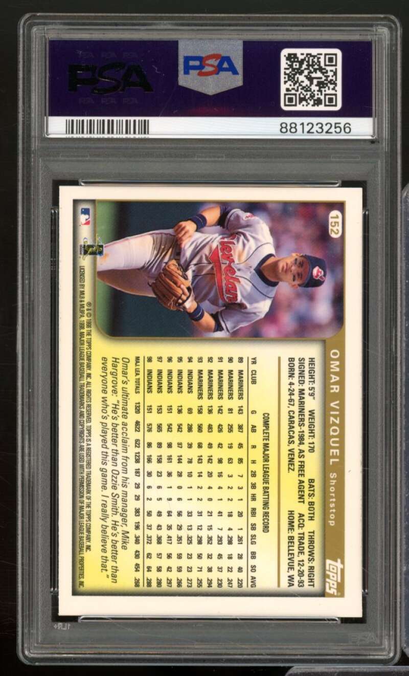 Omar Vizquel Card 1999 Topps #152 PSA 9 Image 2