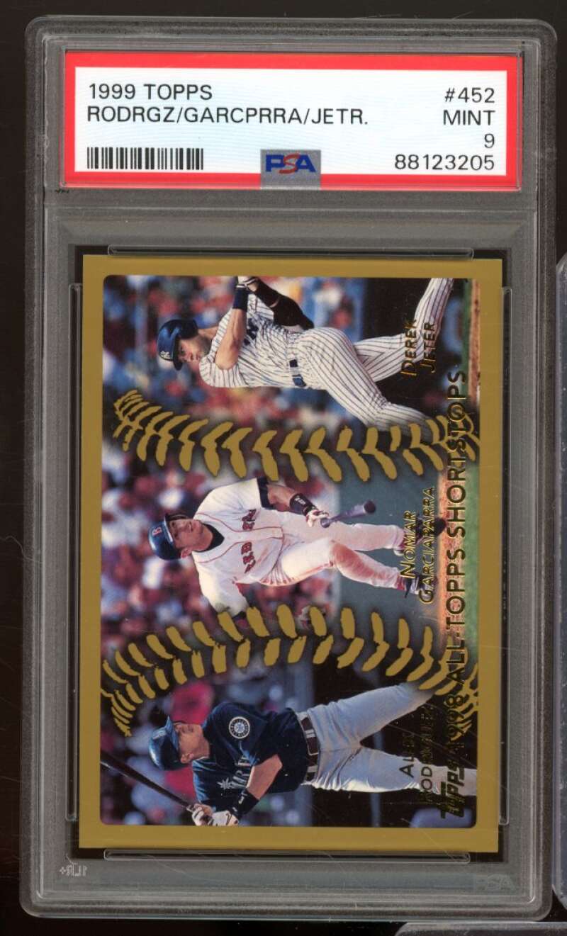 Alex Rodriguez/Nomar Garciaparra/Derek Jeter Card 1999 Topps #452 PSA 9 Image 1