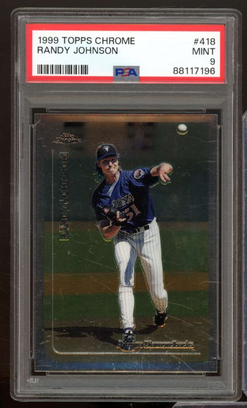 Randy Johnson Card 1999 Topps Chrome #418 PSA 9 Image 1