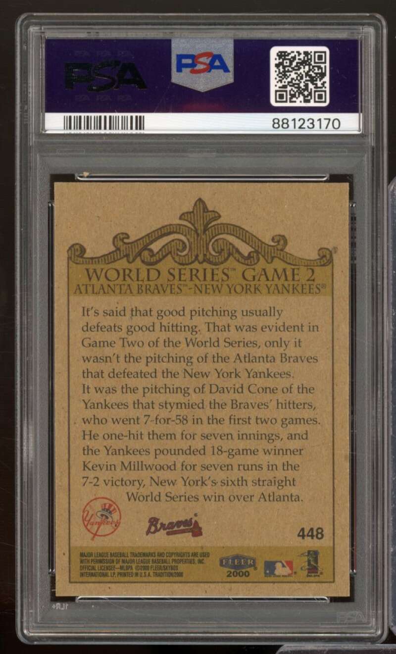 Derek Jeter Card 2000 Fleer #448 PSA 9 Image 2