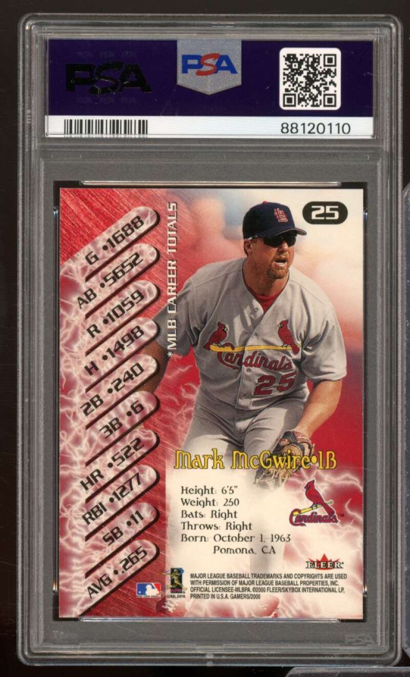 Mark McGwire Card 2000 Fleer Gamers #25 PSA 9 Image 2