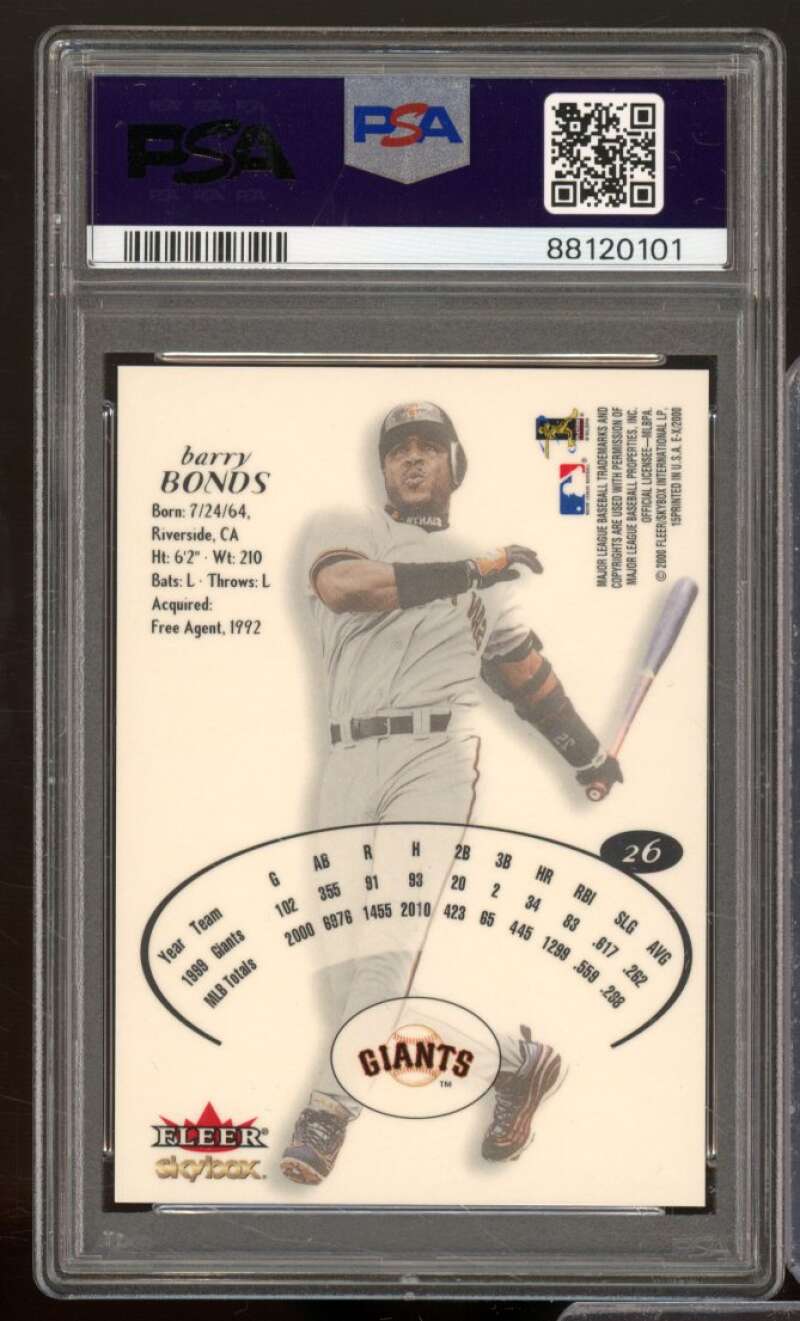 Barry Bonds Card 2000 Skybox E-X #26 PSA 9 Image 2