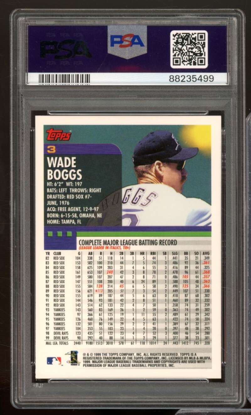 Wade Boggs Card 2000 Topps #3 PSA 6 Image 2