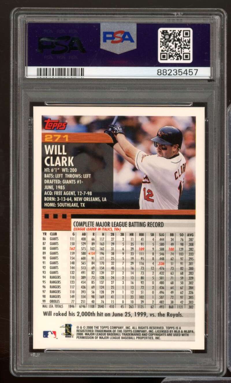 Will Clark Card 2000 Topps #271 PSA 9 Image 2