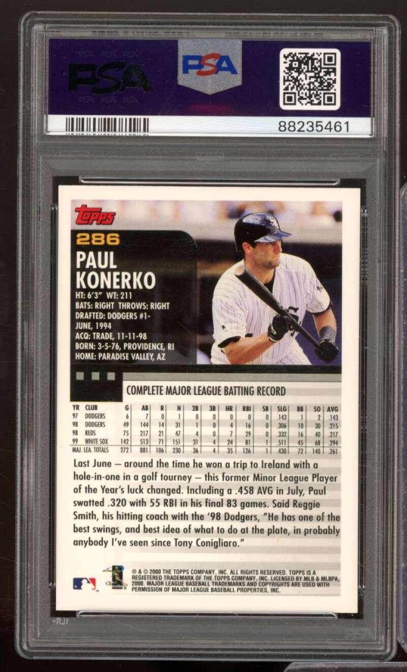 Paul Konerko Card 2000 Topps #286 PSA 9 Image 2