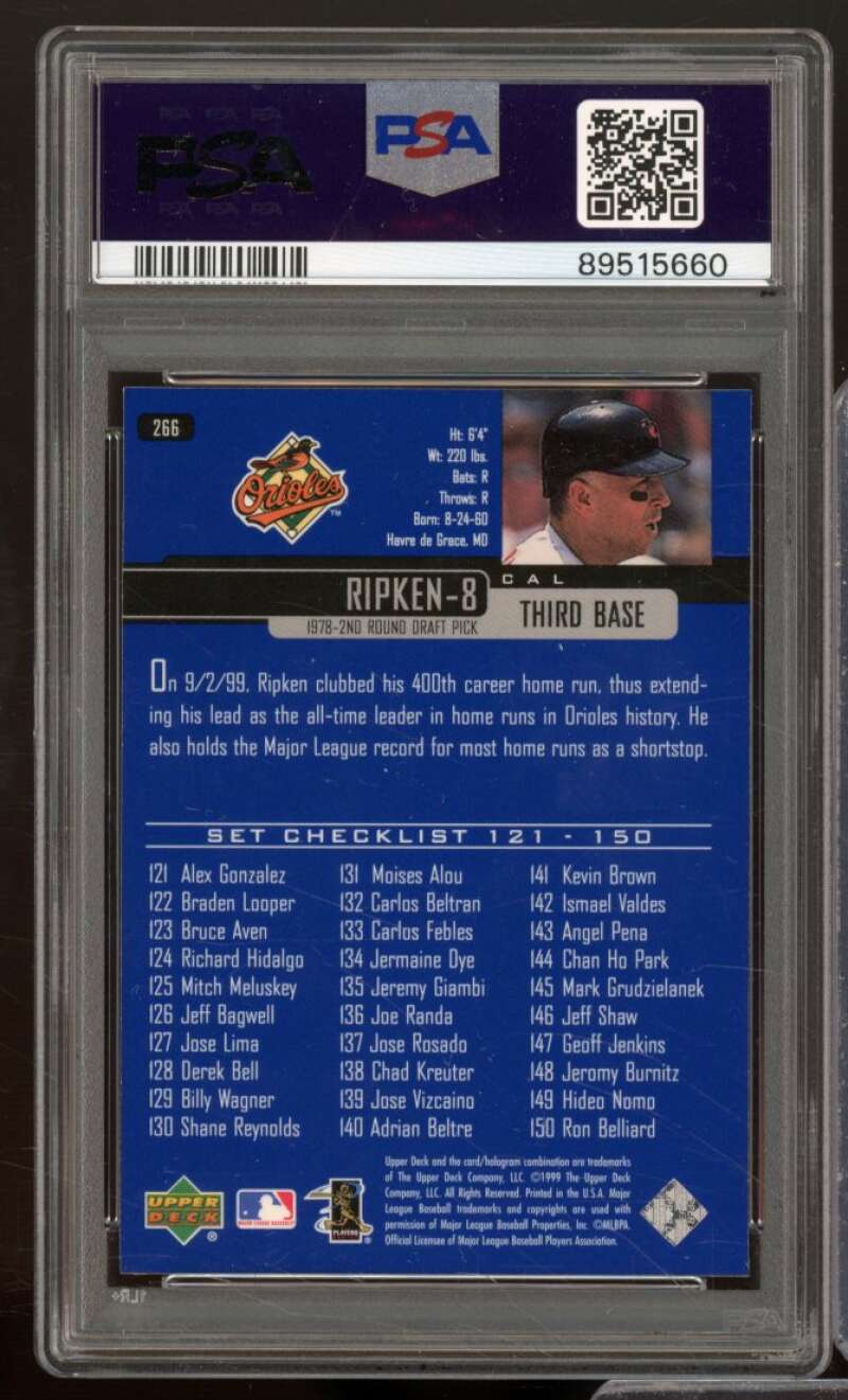 Cal Ripken Jr. Card 2000 Upper Deck #266 PSA 8 Image 2