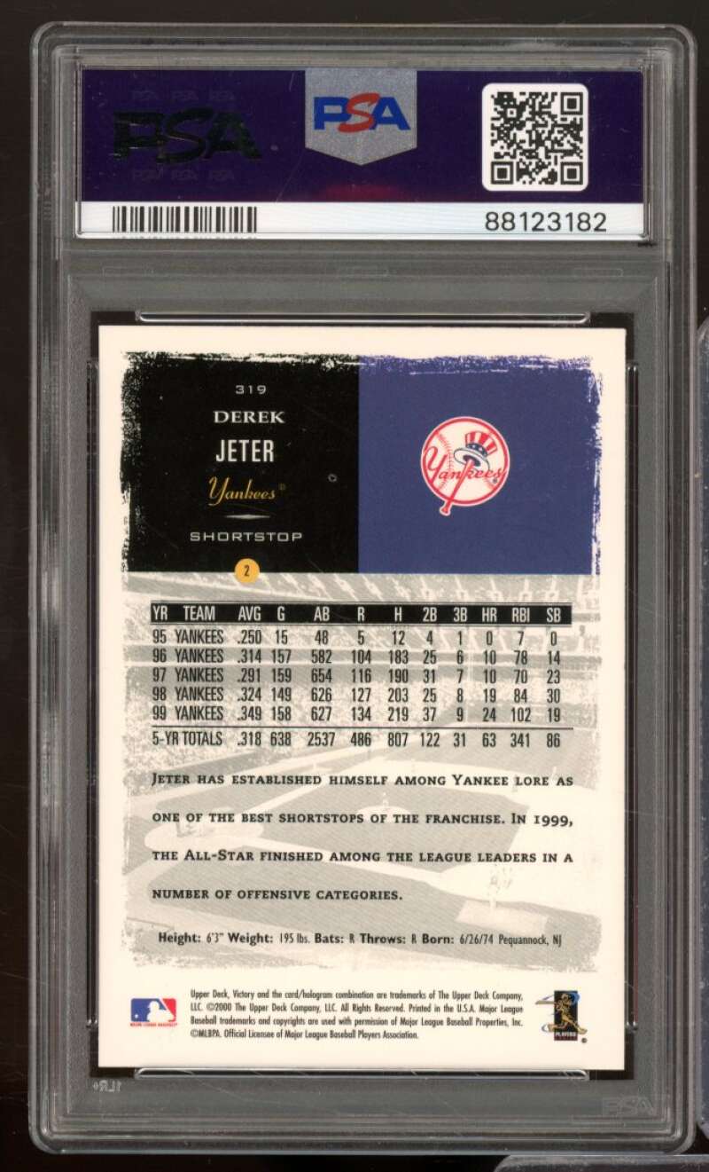 Derek Jeter Card 2000 Victory #319 PSA 9 Image 2