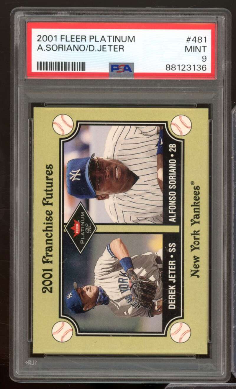 Derek Jeter/Alfonso Soriano Card 2001 Fleer Platinum #481 PSA 9 Image 1