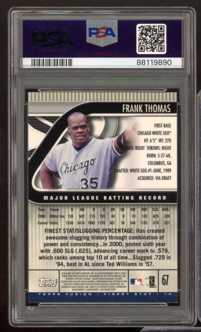 Frank Thomas Card 2001 Topps Fusion #67 PSA 8 Image 2