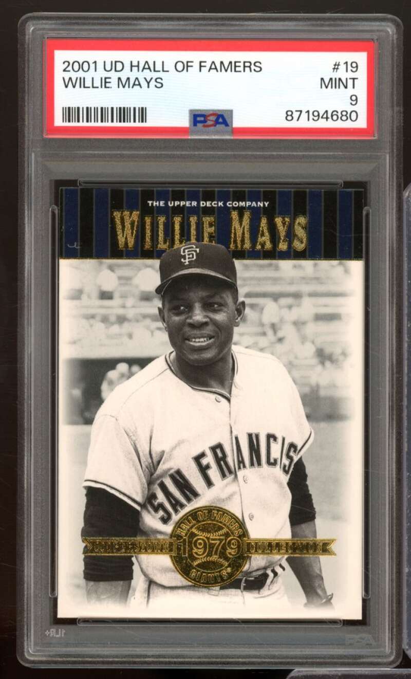 Willie Mays Card 2001 UD Hall Of Famers #19 PSA 9 Image 1