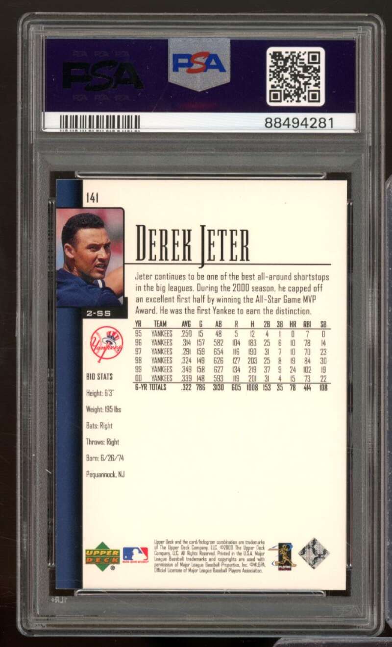 Derek Jeter Card 2001 Upper Deck #141 PSA 7.5 Image 2