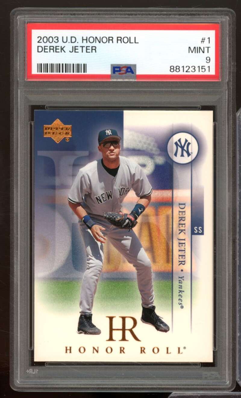 Derek Jeter Card 2003 U.D. Honor Roll #1 PSA 9 Image 1